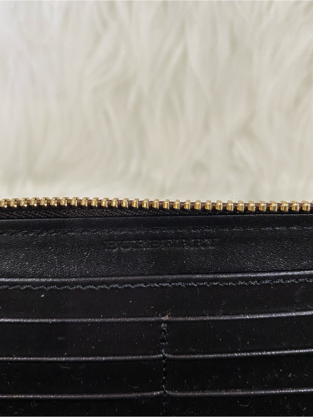 Burberry Zip-Around Nova Check Logo Long Wallet with Leather Trim - Picture 11 of 14